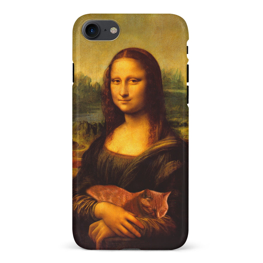 iPhone 7/8/SE Mona Lisa Smiling with Cat Painting Design Cat Phone Case