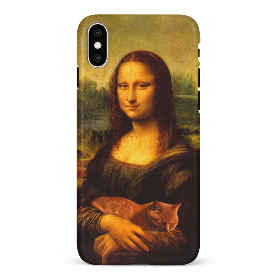 iPhone X/XS Mona Lisa Smiling with Cat Painting Design Cat Phone Case