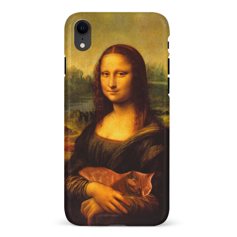 iPhone XR Mona Lisa Smiling with Cat Painting Design Cat Phone Case