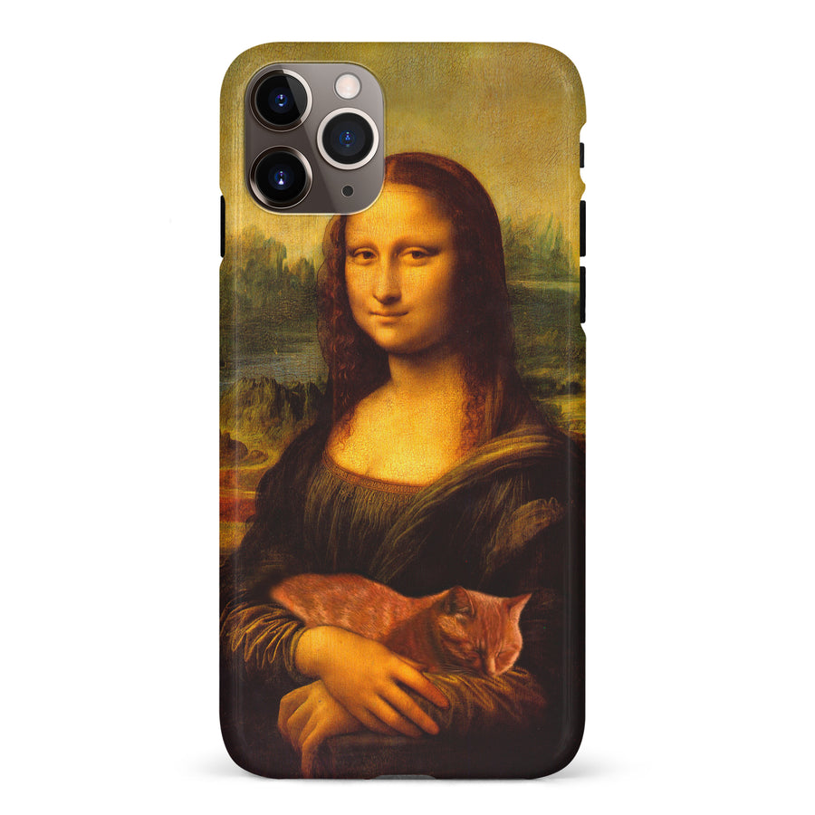 Mona Lisa Smiling with Cat Painting Design Cat Phone Case