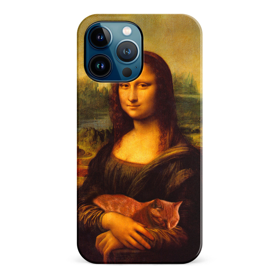 Mona Lisa Smiling with Cat Painting Design Cat Phone Case