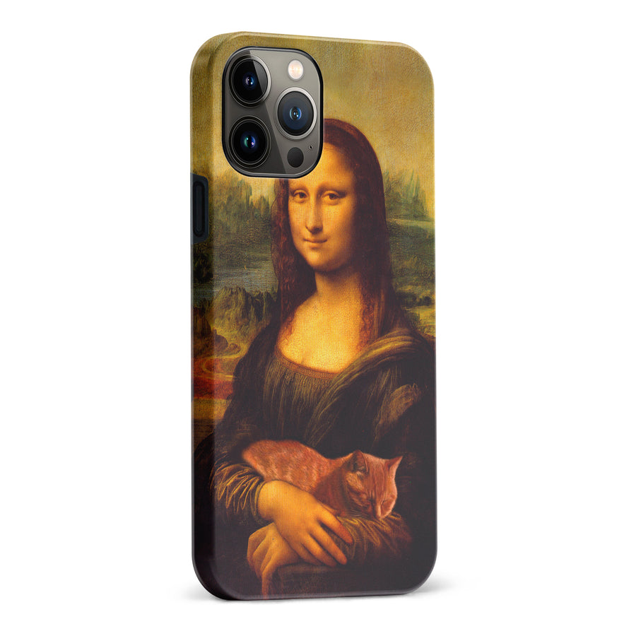 Mona Lisa Smiling with Cat Painting Design Cat Phone Case