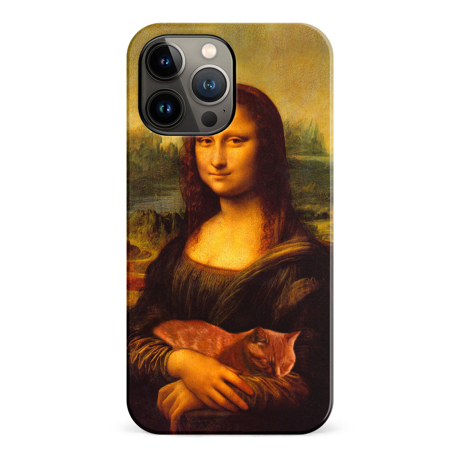 Mona Lisa Smiling with Cat Painting Design Cat Phone Case