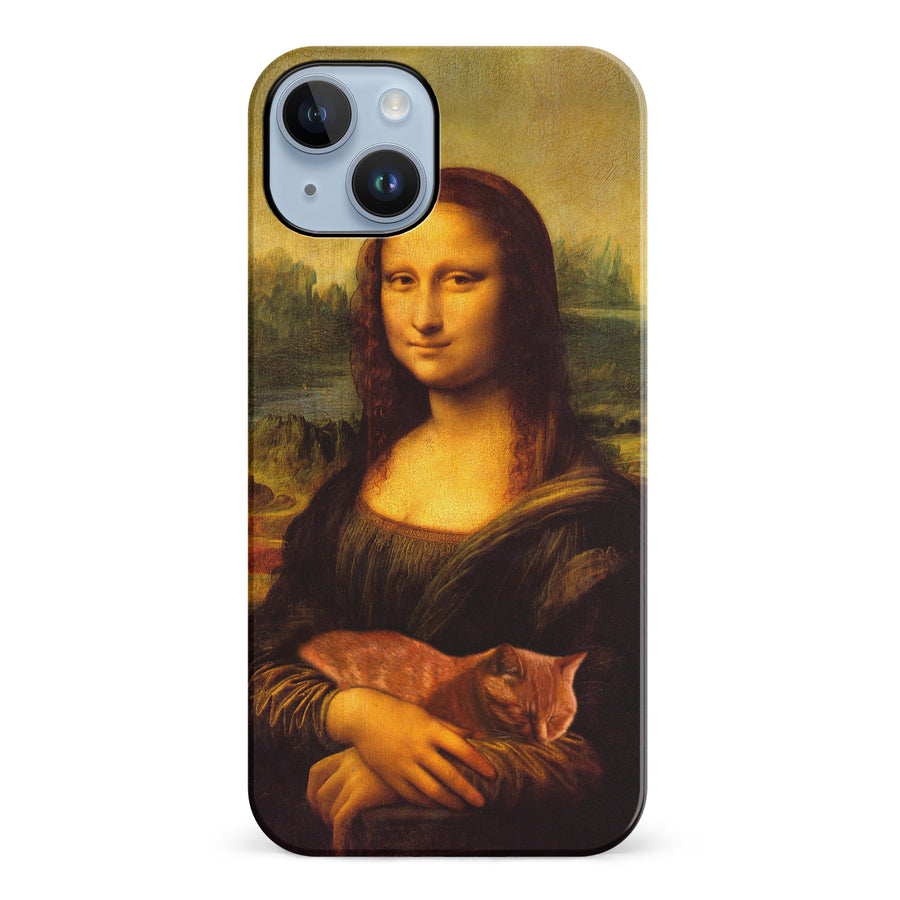 Mona Lisa Smiling with Cat Painting Design Cat Phone Case