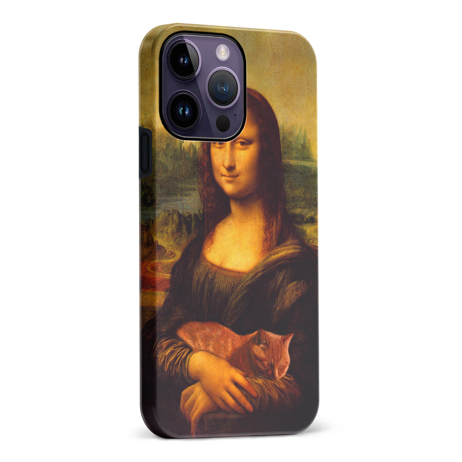 Mona Lisa Smiling with Cat Painting Design Cat Phone Case