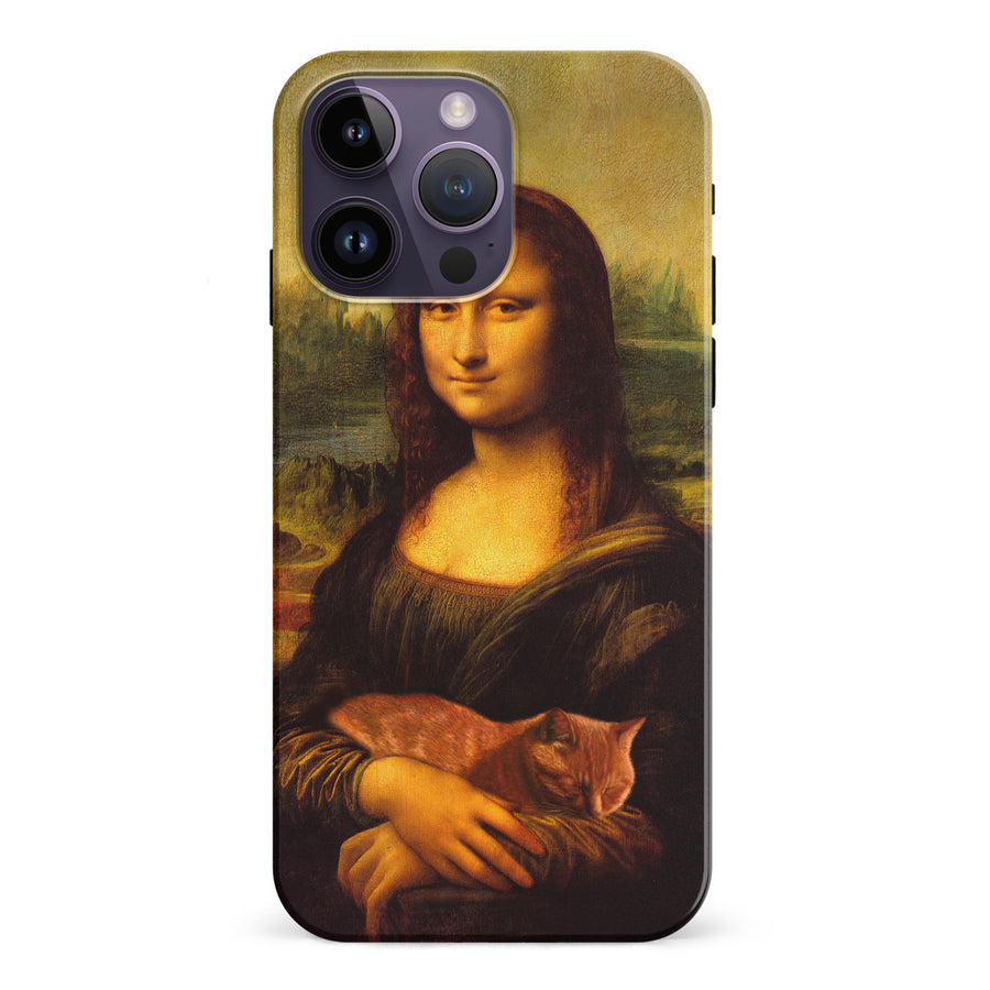 Mona Lisa Smiling with Cat Painting Design Cat Phone Case