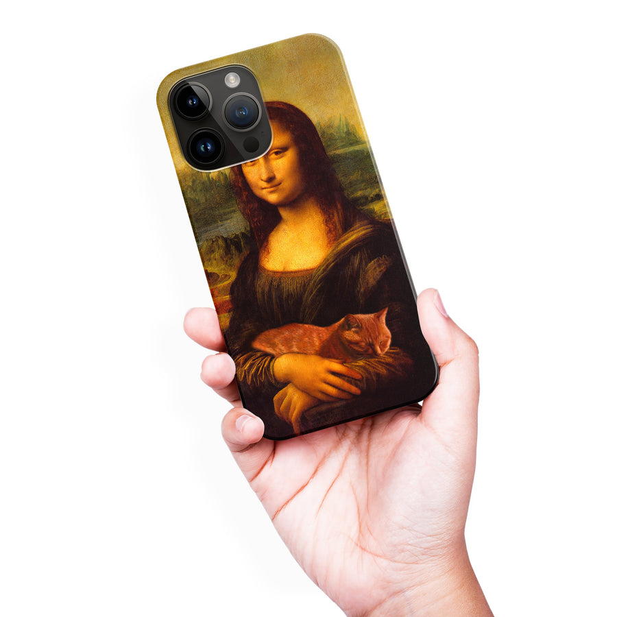 Mona Lisa Smiling with Cat Painting Design Cat Phone Case