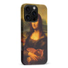 iPhone 16 Pro Max Mona Lisa Smiling with Cat Painting Design Cat Phone Case