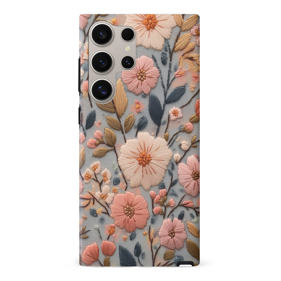 Vintage Flowers Embroidery Style Floral Phone Case