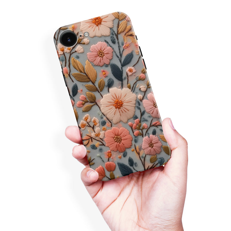Vintage Flowers Embroidery Style Floral Phone Case