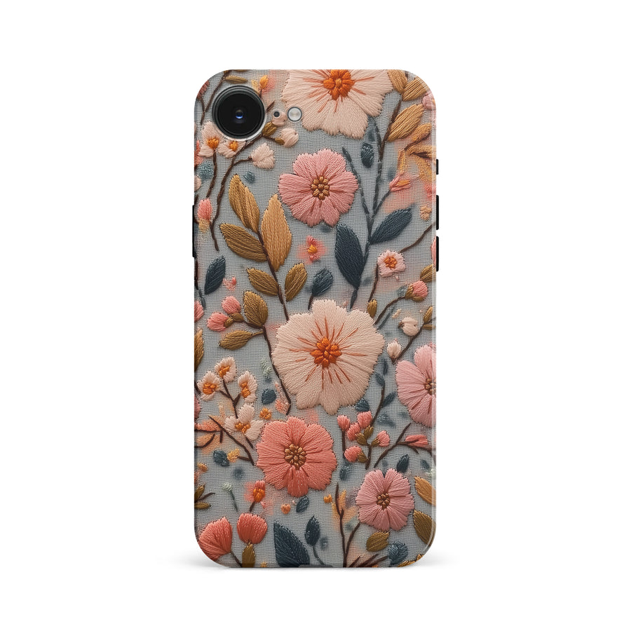 Vintage Flowers Embroidery Style Floral Phone Case
