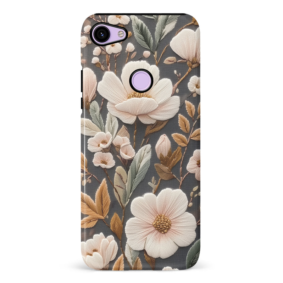 Google Pixel 3 Floral Serenity Embroidery Style Floral Phone Case