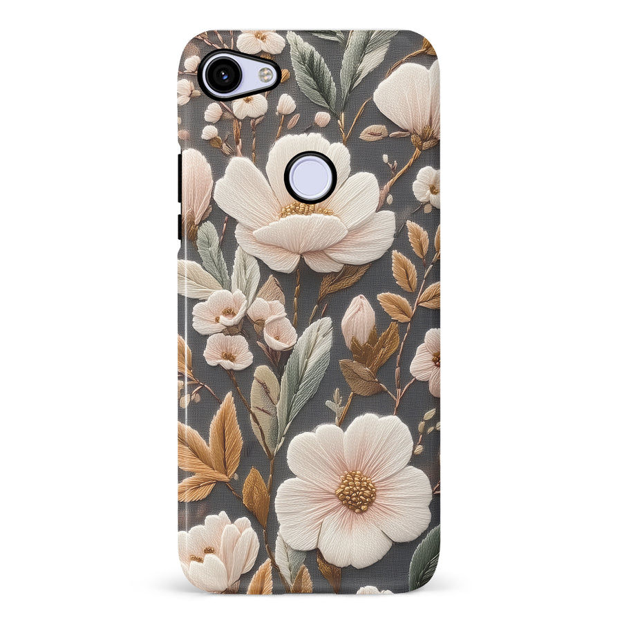 Floral Serenity Embroidery Style Floral Phone Case