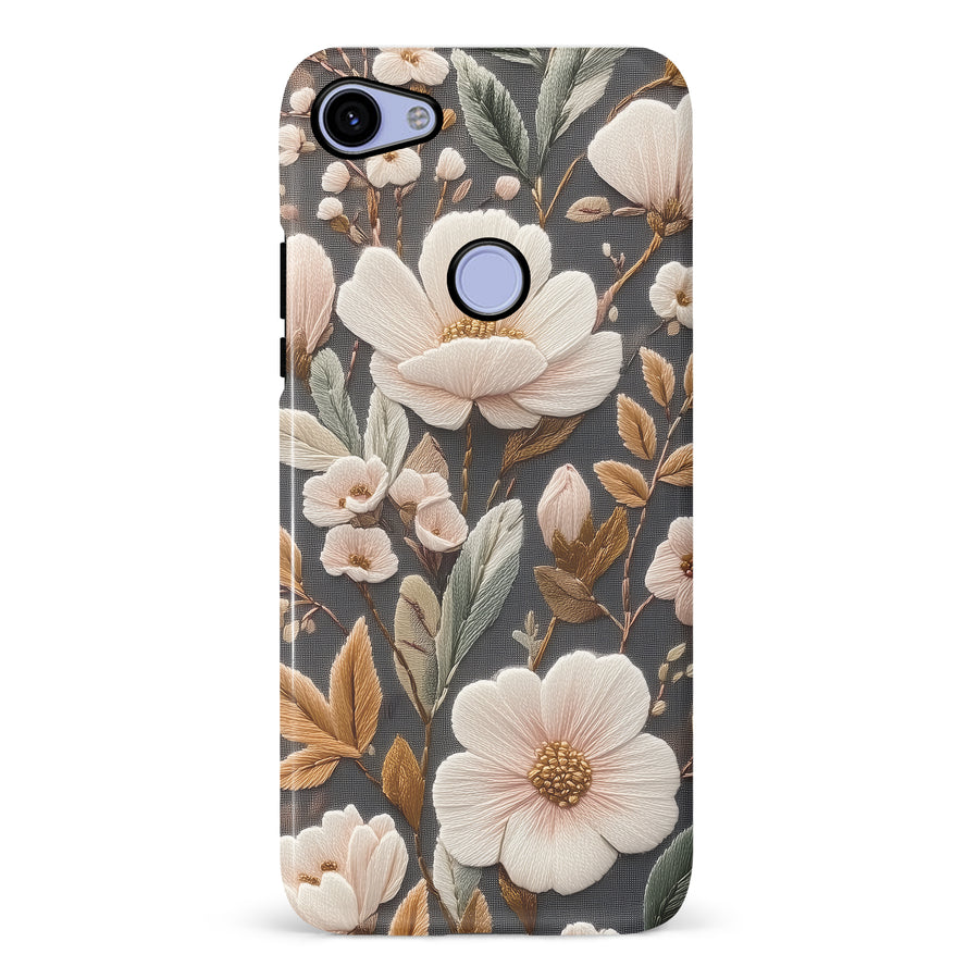 Google Pixel 3A XL Floral Serenity Embroidery Style Floral Phone Case