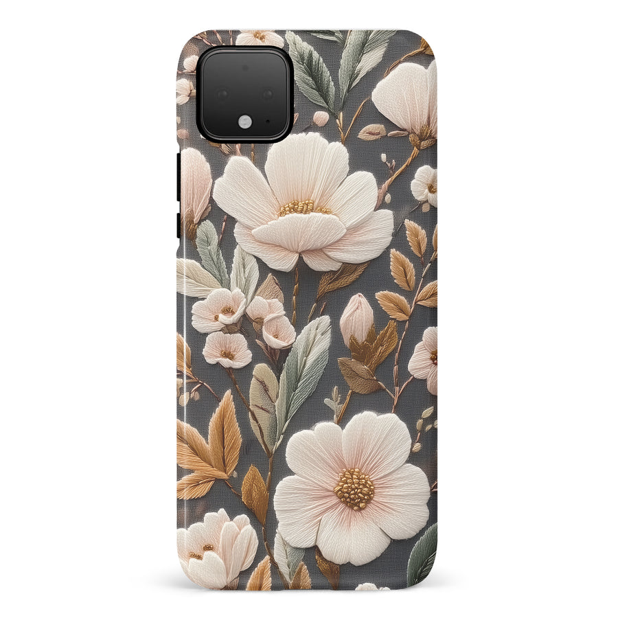 Floral Serenity Embroidery Style Floral Phone Case