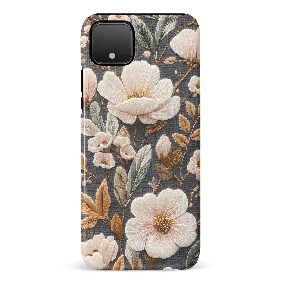 Floral Serenity Embroidery Style Floral Phone Case