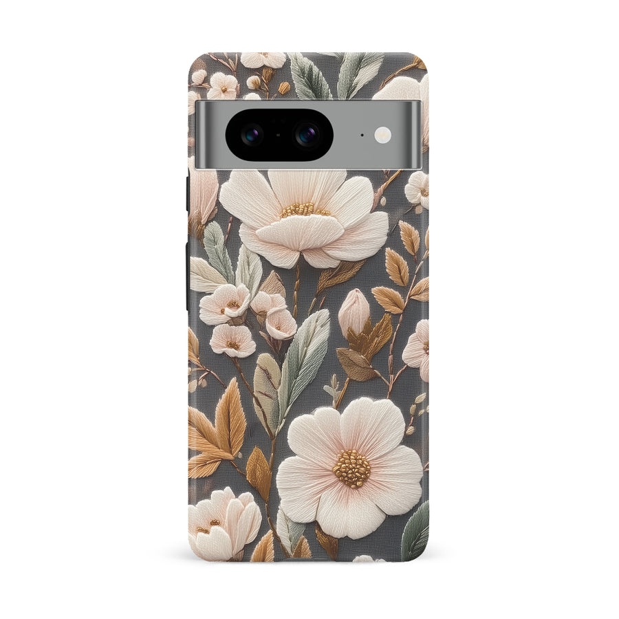 Floral Serenity Embroidery Style Floral Phone Case