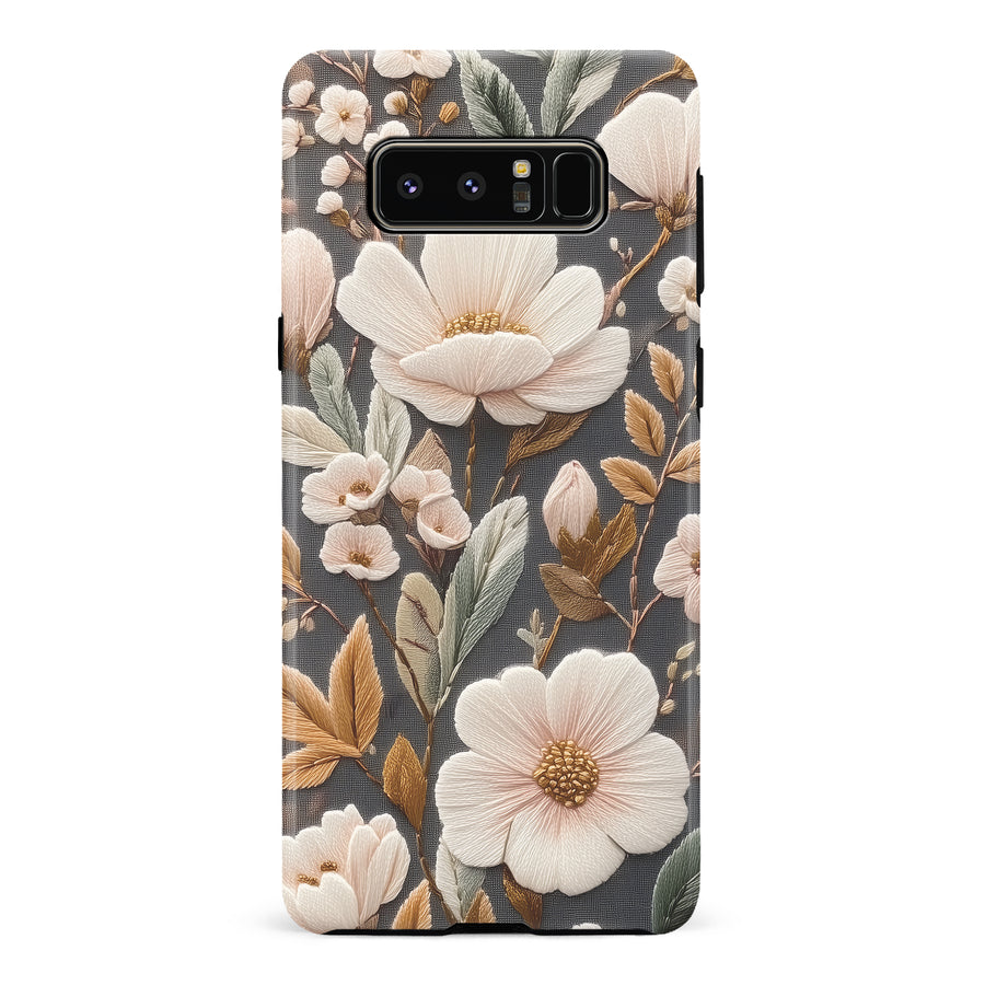 Floral Serenity Embroidery Style Floral Phone Case