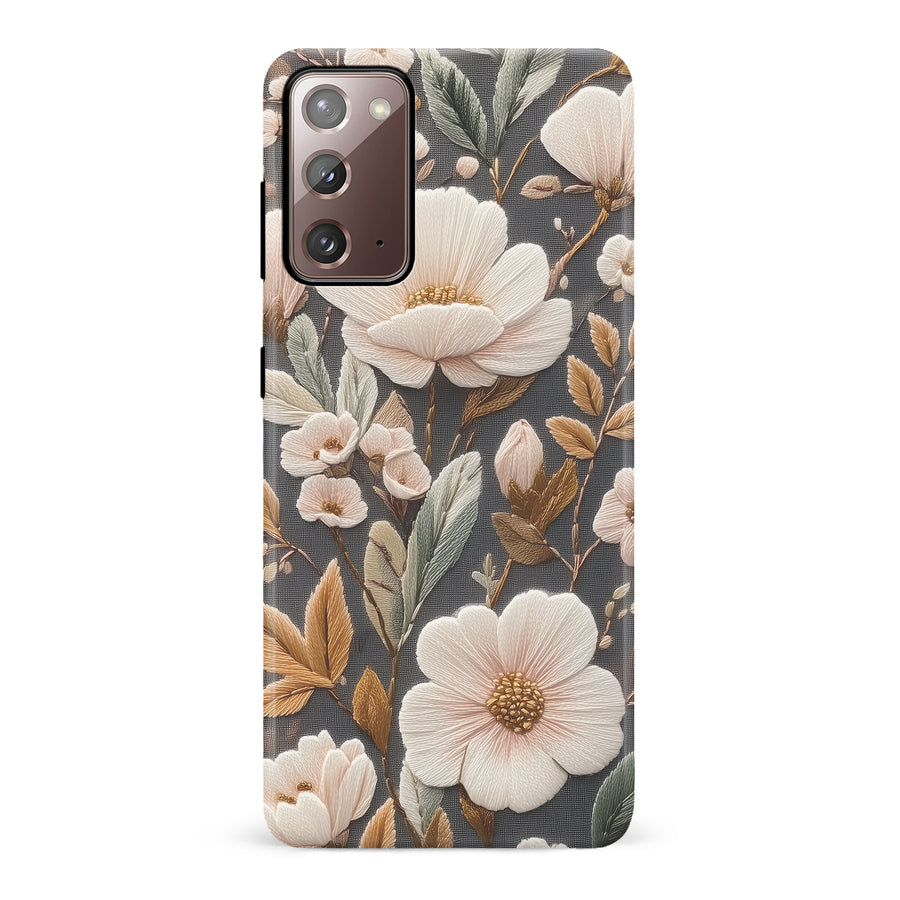 Samsung Galaxy Note 20 Floral Serenity Embroidery Style Floral Phone Case