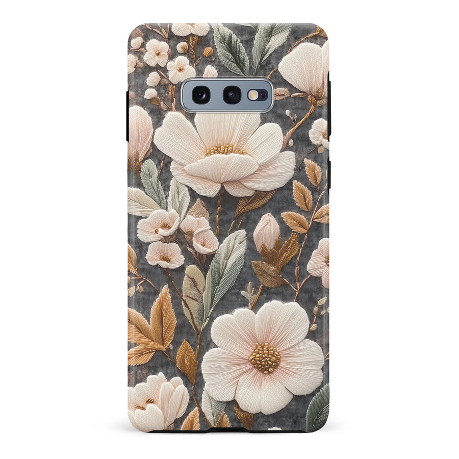 Samsung Galaxy S10e Floral Serenity Embroidery Style Floral Phone Case