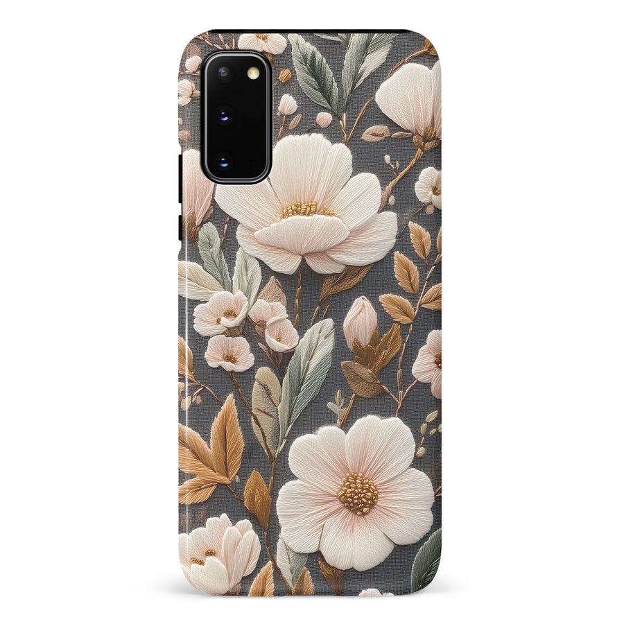 Samsung Galaxy S20 Floral Serenity Embroidery Style Floral Phone Case