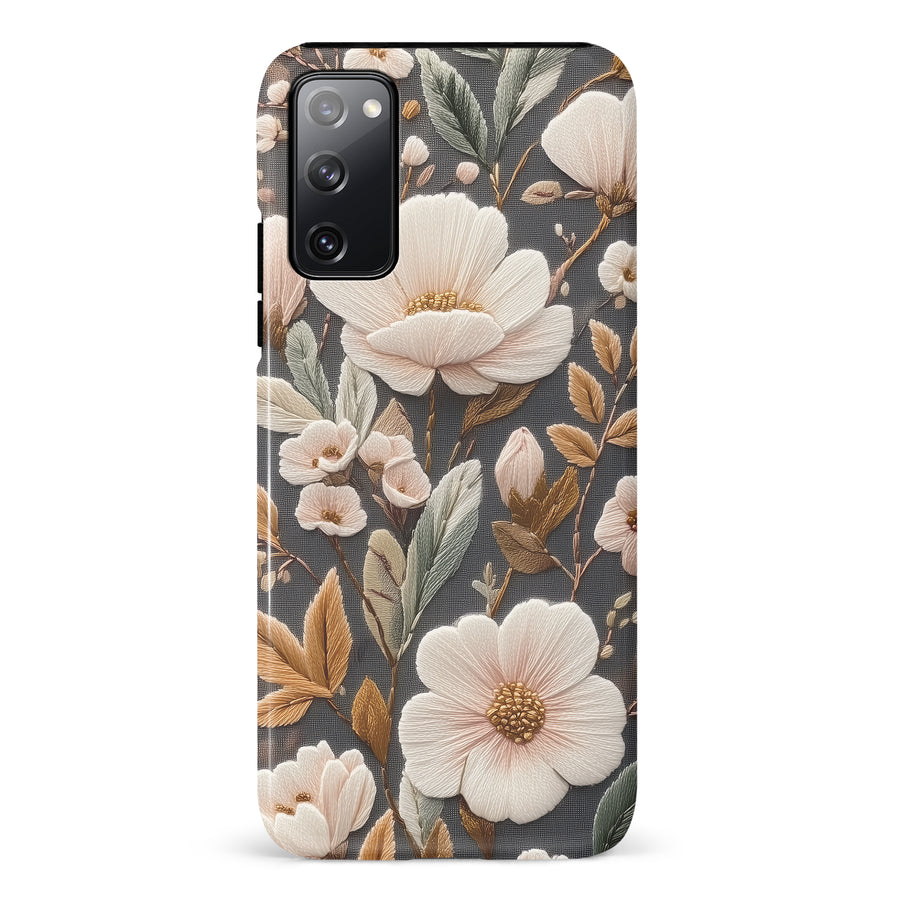 Samsung Galaxy S20 FE Floral Serenity Embroidery Style Floral Phone Case