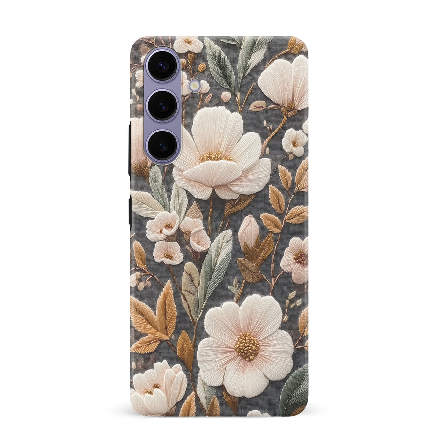 Samsung Galaxy S24 Plus Floral Serenity Embroidery Style Floral Phone Case