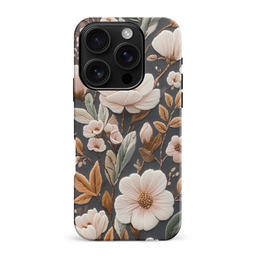 Floral Serenity Embroidery Style Floral Phone Case