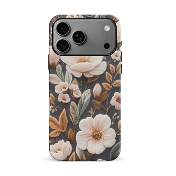 iPhone 17 Pro Max Floral Serenity Embroidery Style Floral Phone Case