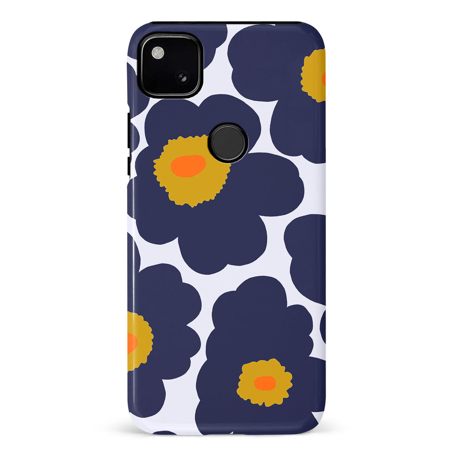 Bold Bloom Burst Floral Phone Case - Blue