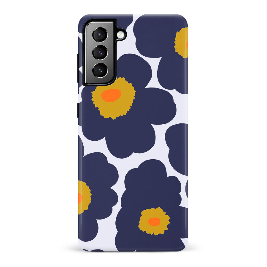 Bold Bloom Burst Floral Phone Case - Blue