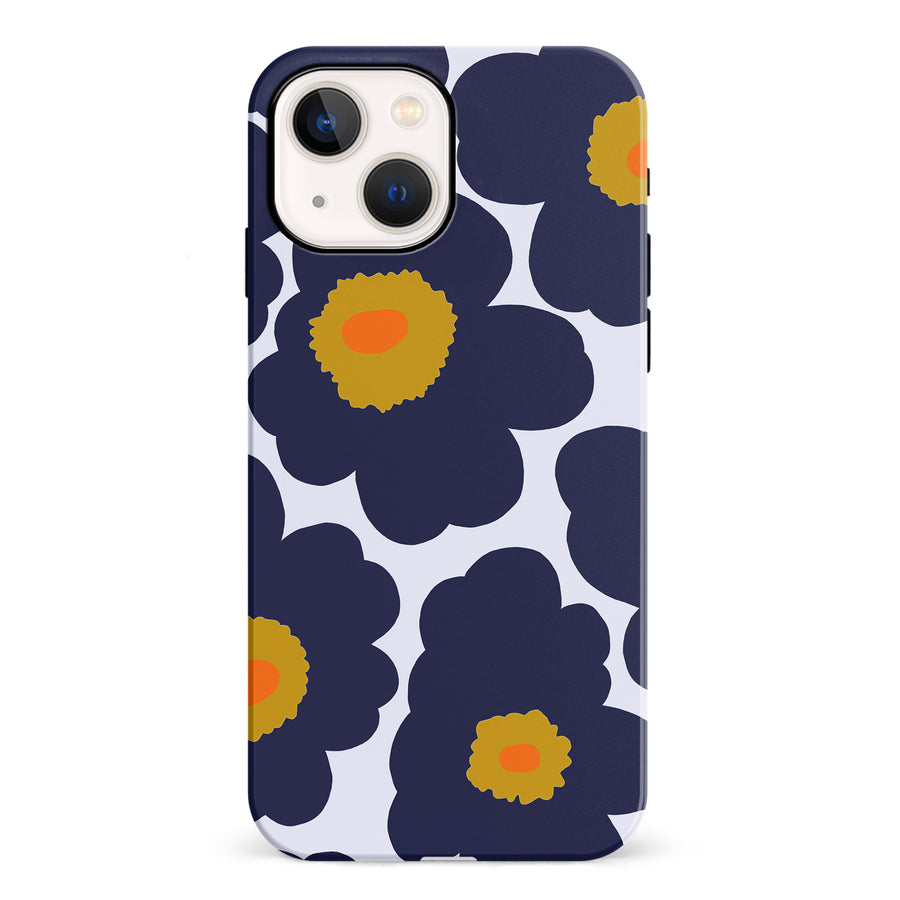 Bold Bloom Burst Floral Phone Case - Blue