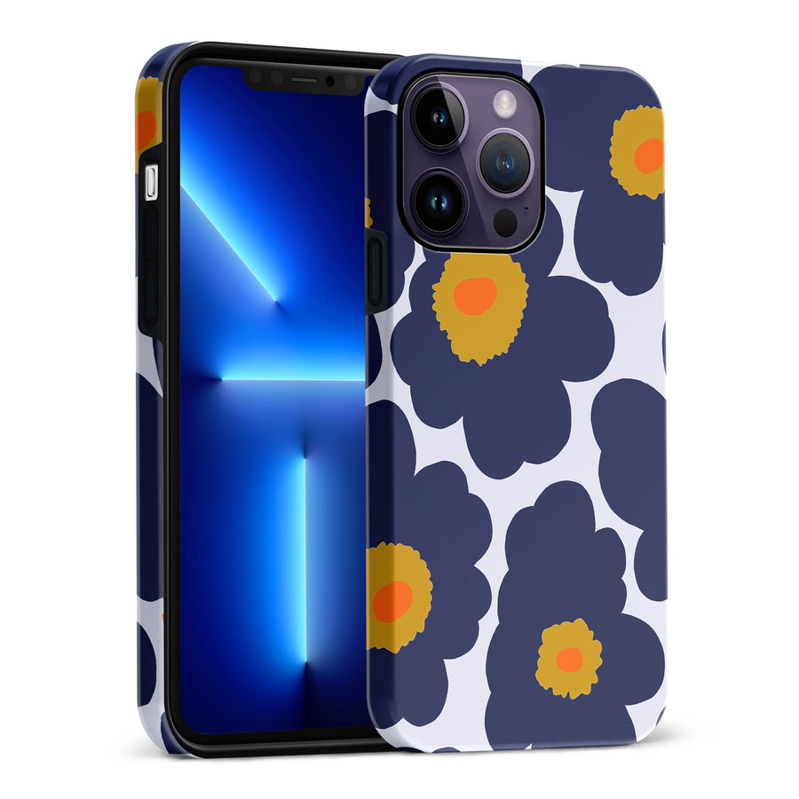 Bold Bloom Burst Floral Phone Case - Blue