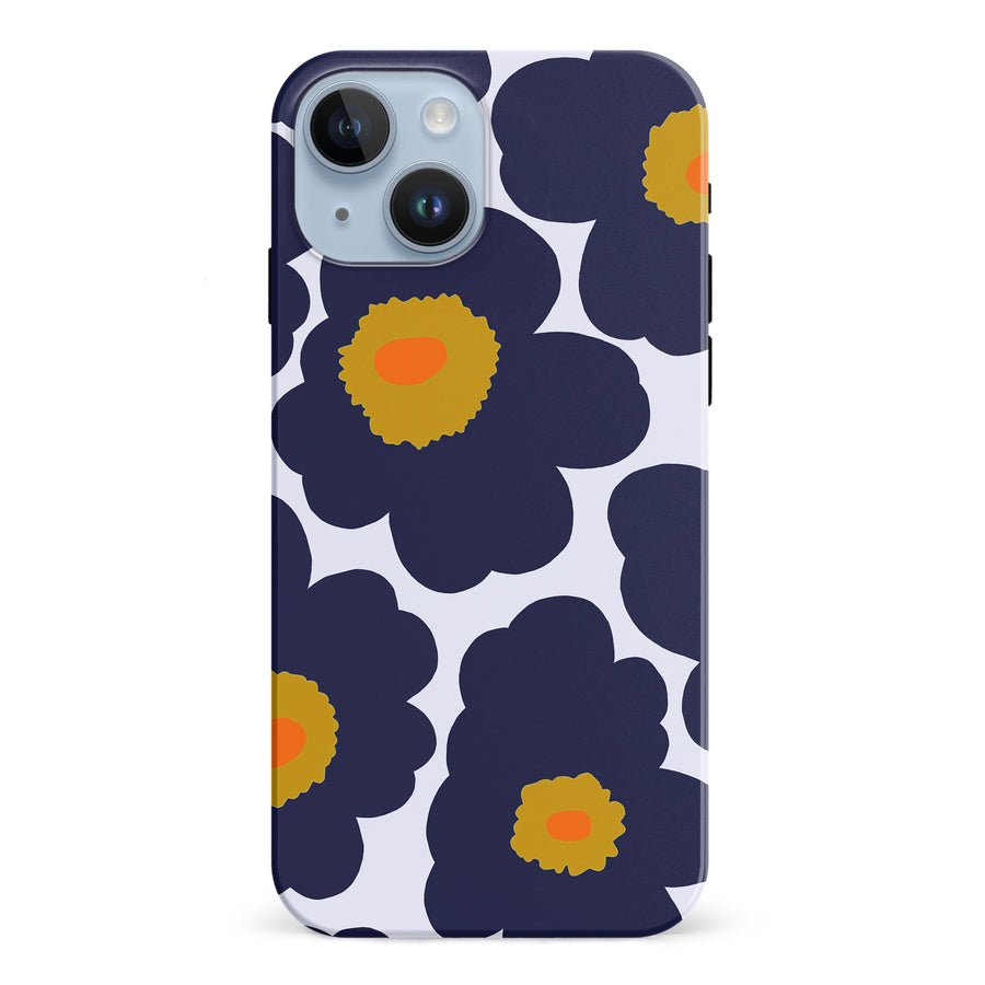 Bold Bloom Burst Floral Phone Case - Blue