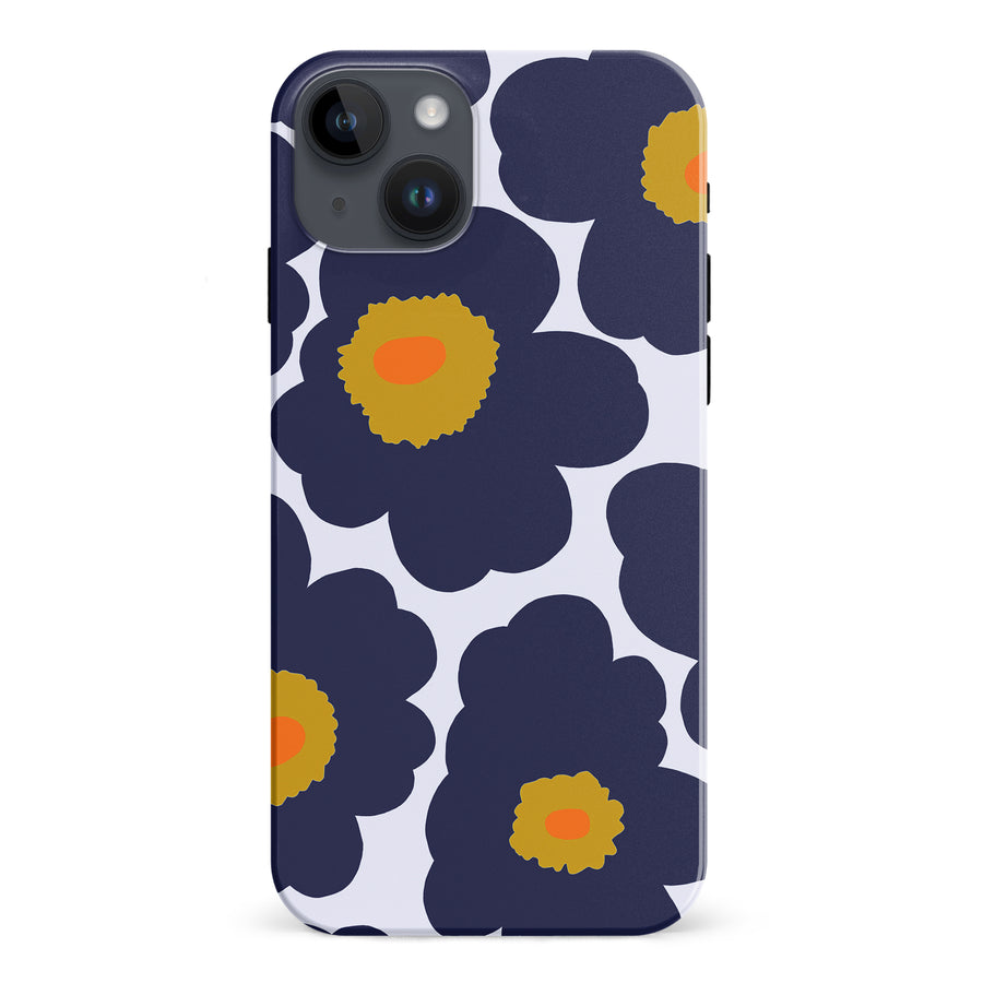 Bold Bloom Burst Floral Phone Case - Blue