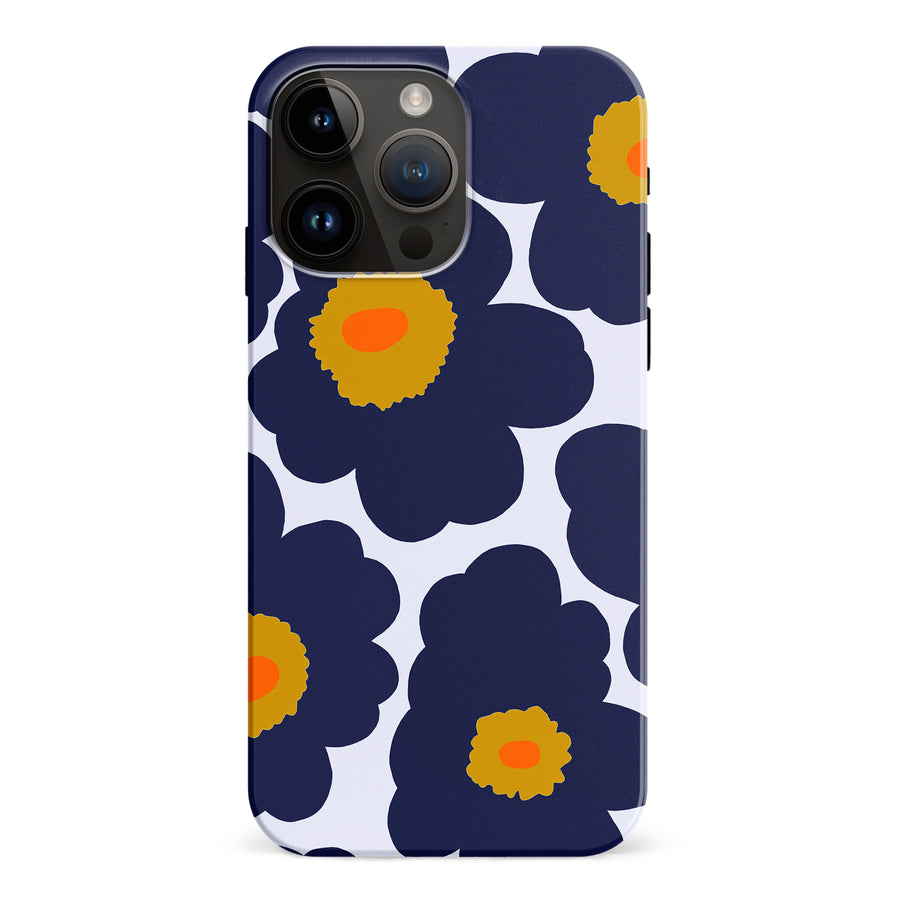 Bold Bloom Burst Floral Phone Case - Blue