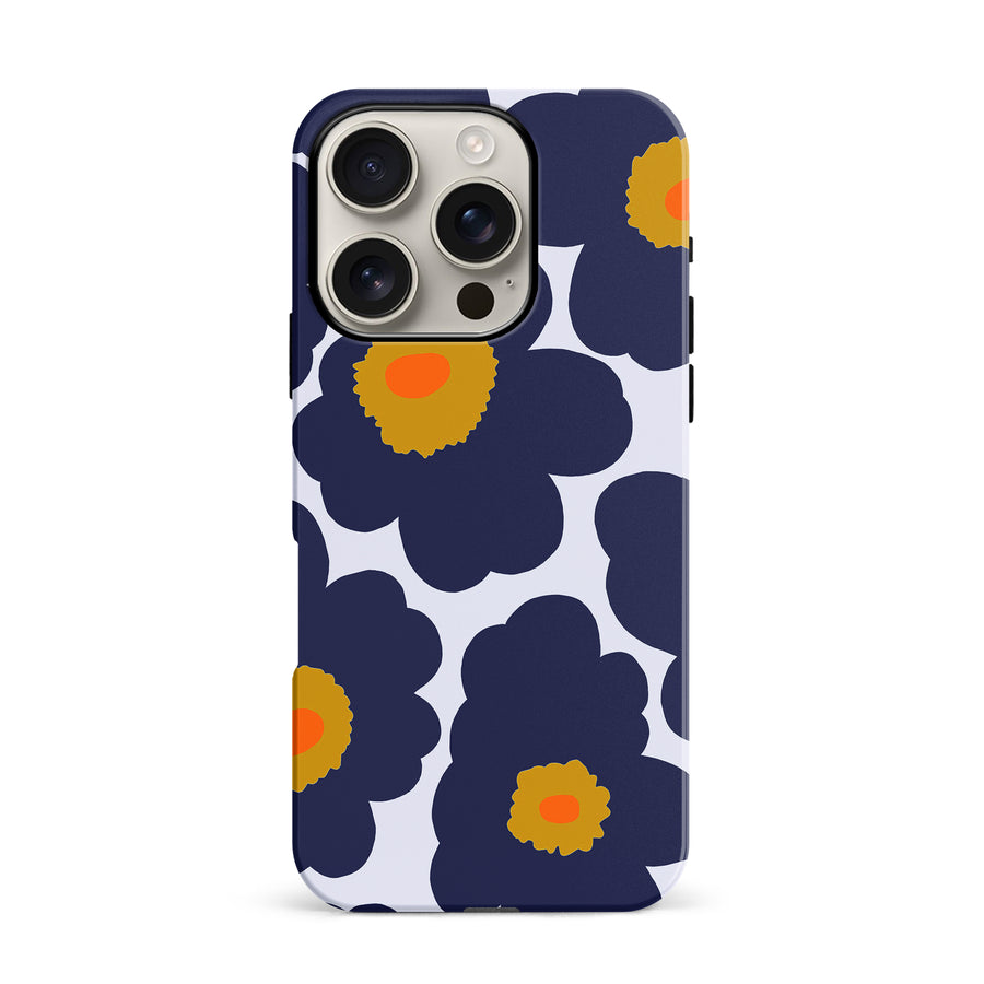 Bold Bloom Burst Floral Phone Case - Blue