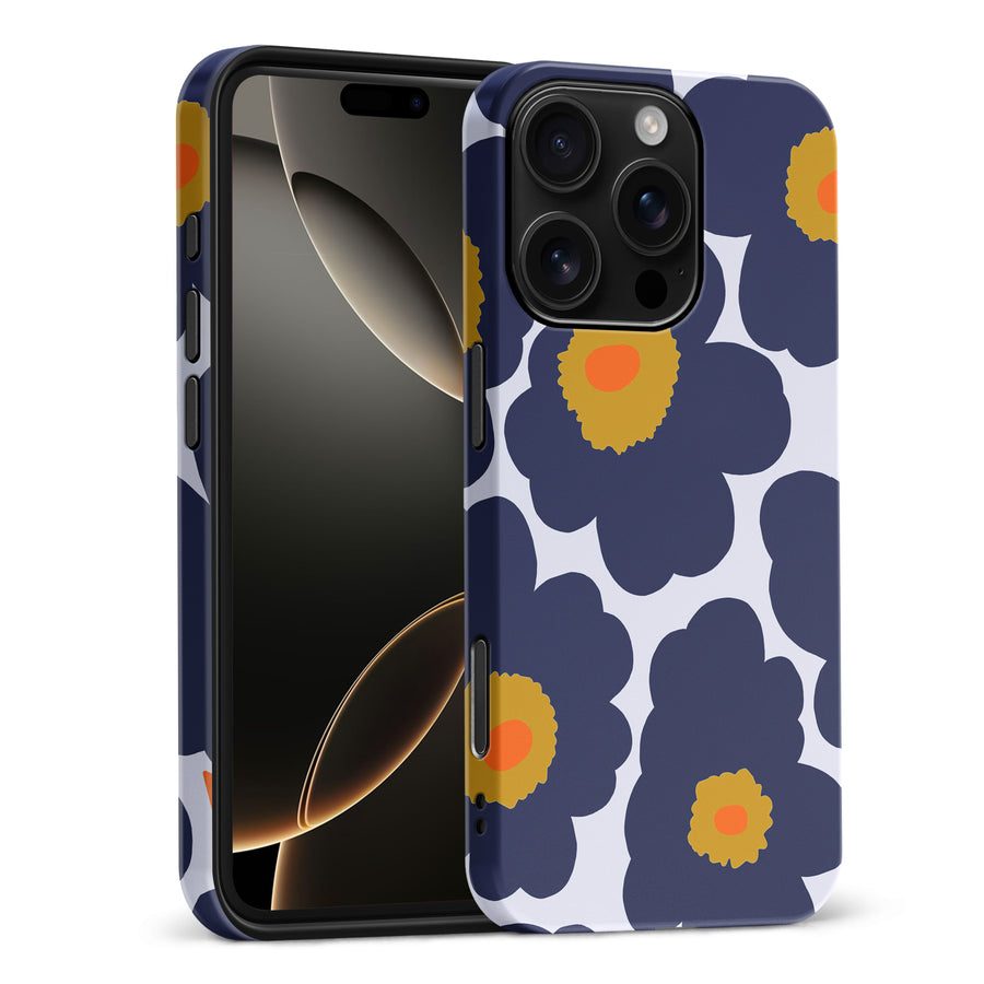 Bold Bloom Burst Floral Phone Case - Blue