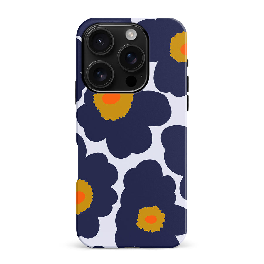 Bold Bloom Burst Floral Phone Case - Blue