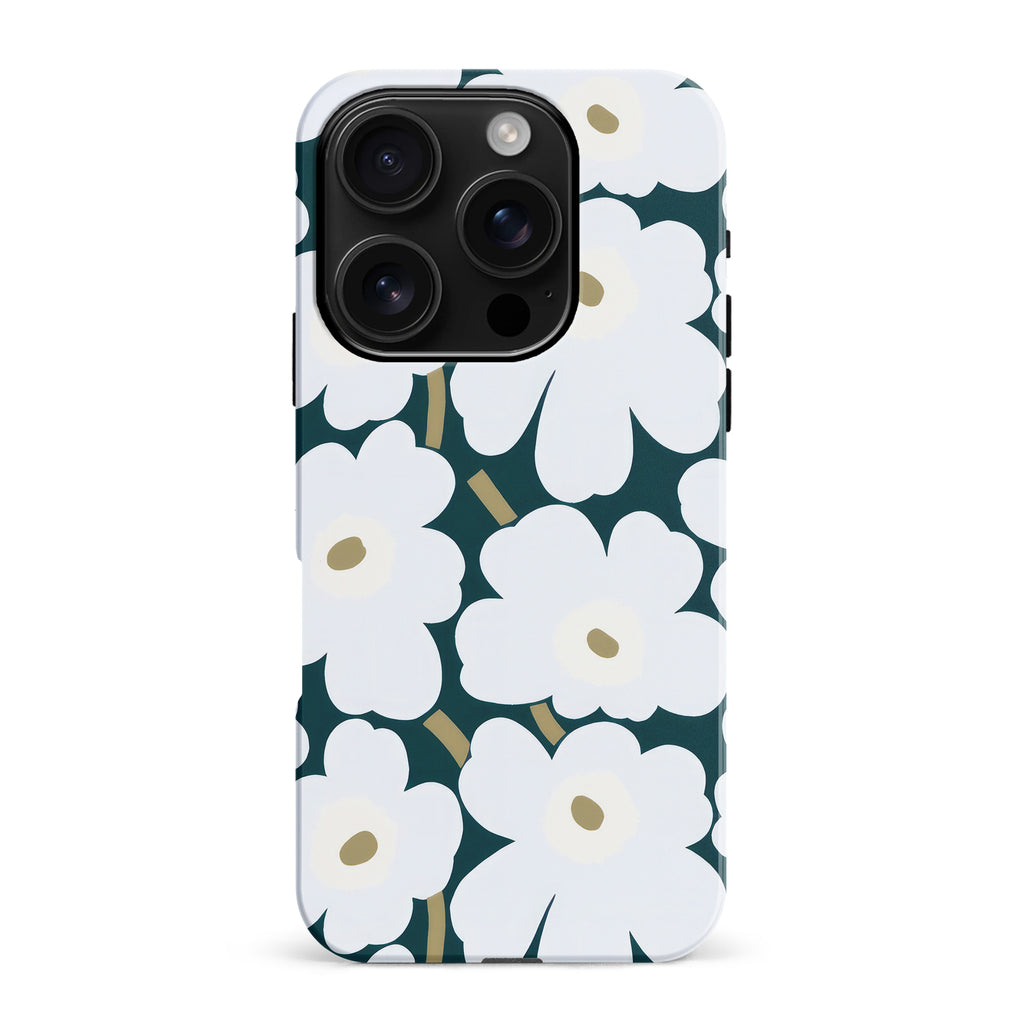 iPhone 16 Pro Max White Pretty Petals Floral Phone Case