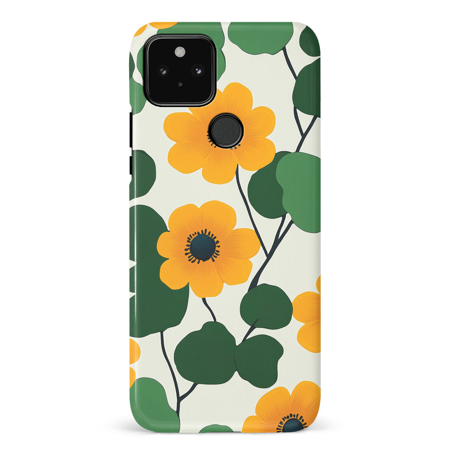 Google Pixel 5 Golden Bloom Floral Phone Case