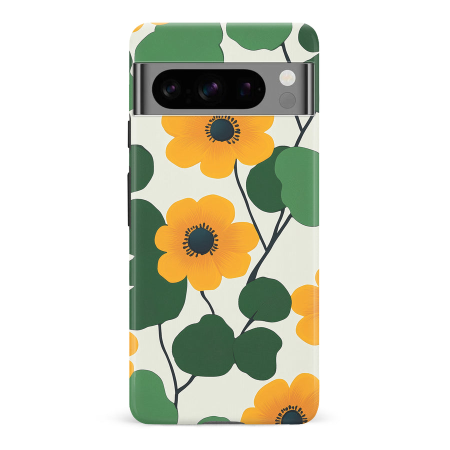 Google Pixel 8 Pro Golden Bloom Floral Phone Case