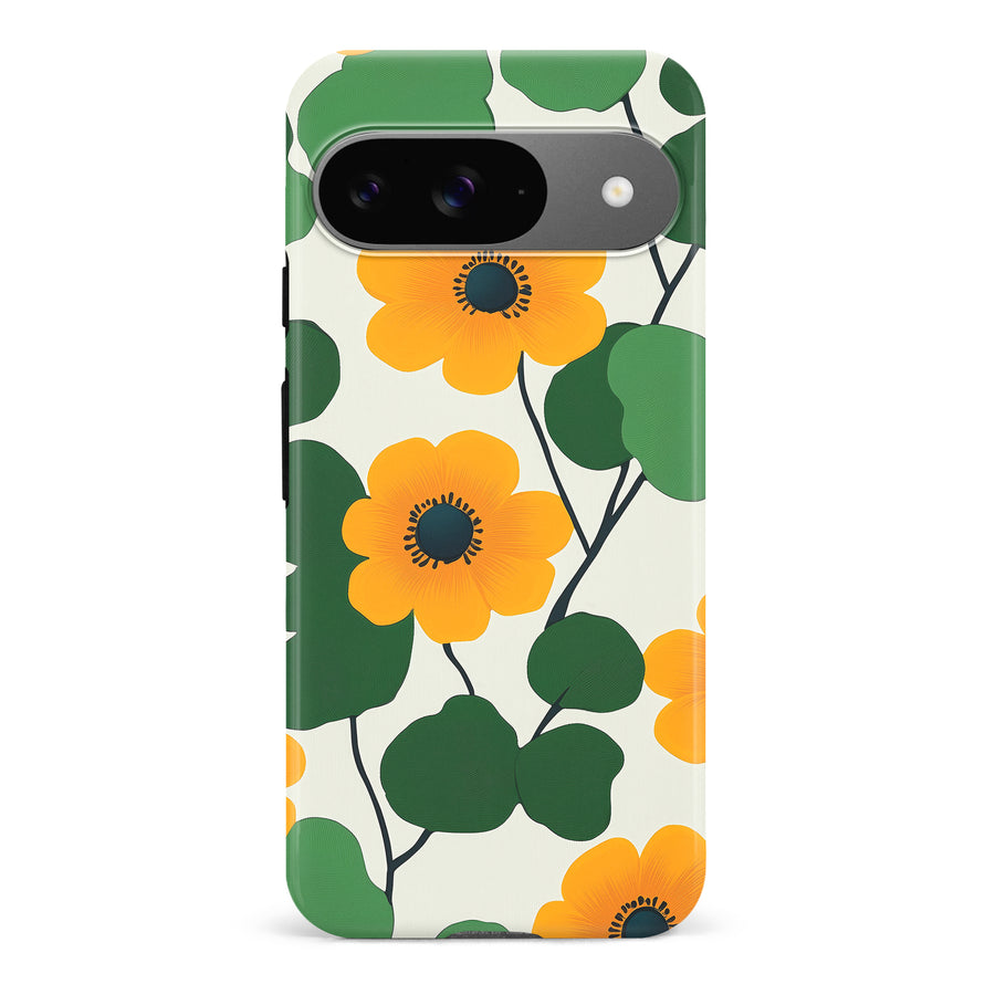 Google Pixel 9 Golden Bloom Floral Phone Case