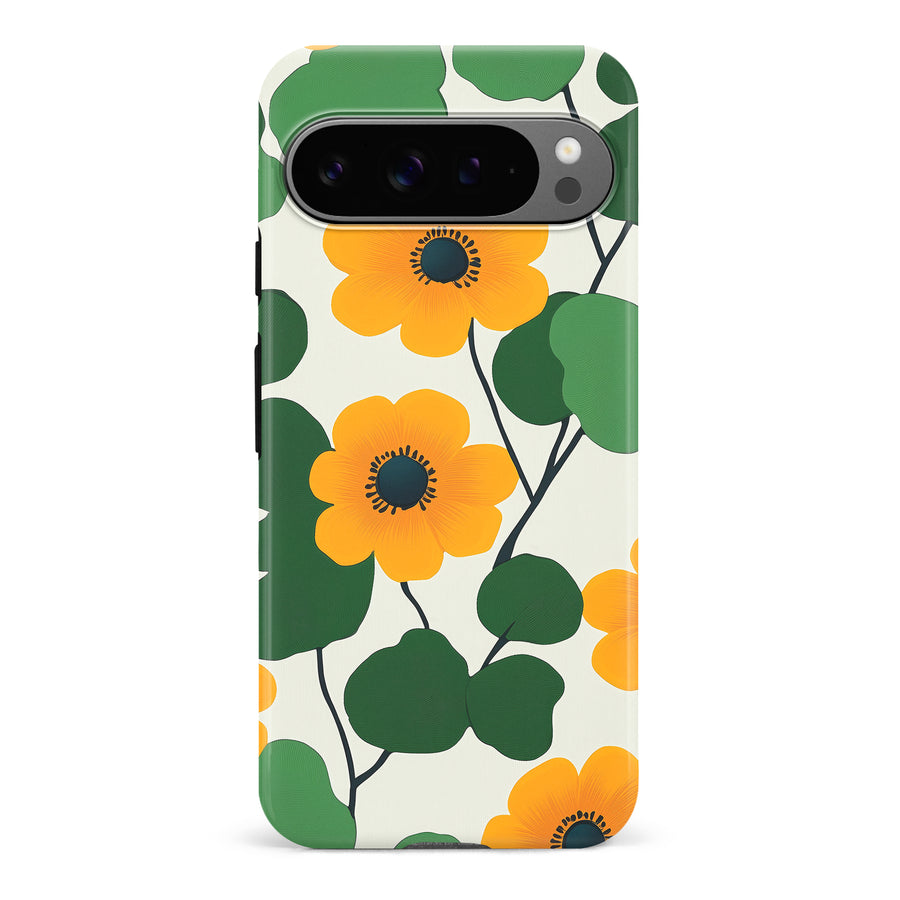 Google Pixel 9 Pro Golden Bloom Floral Phone Case