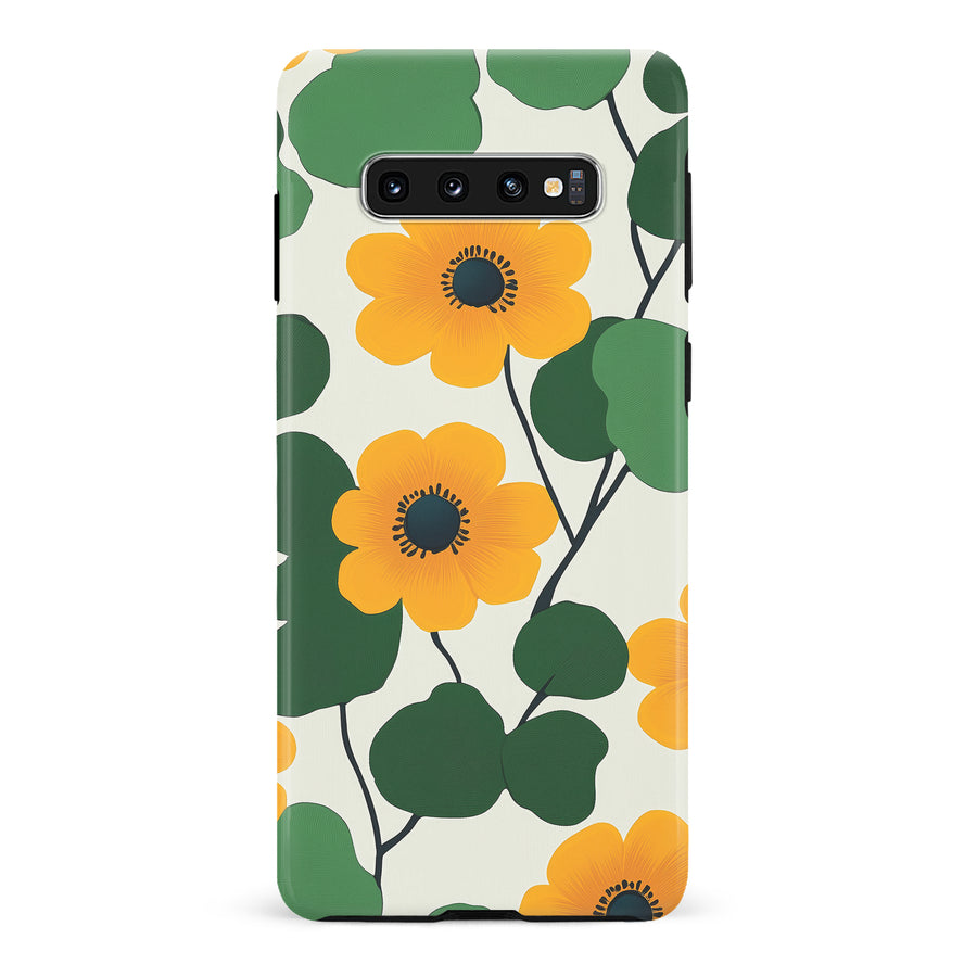 Samsung Galaxy S10 Golden Bloom Floral Phone Case