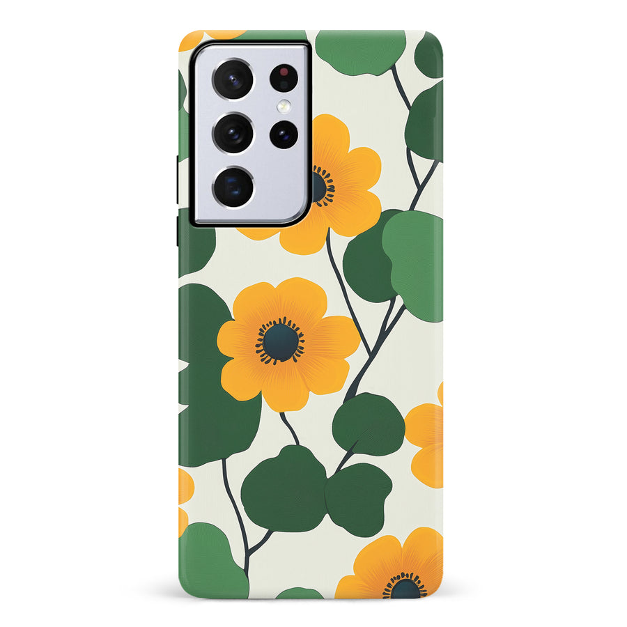 Golden Bloom Floral Phone Case