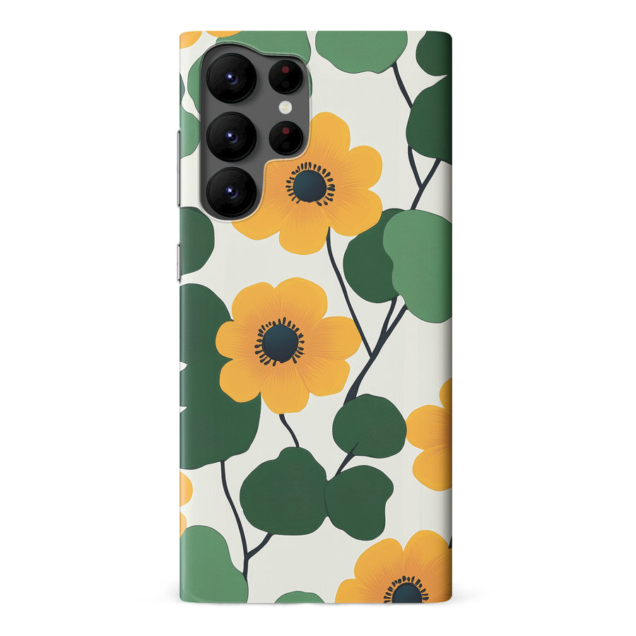 Golden Bloom Floral Phone Case