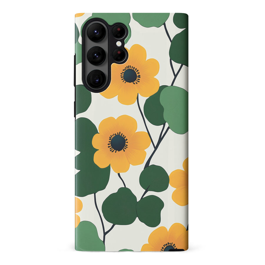 Golden Bloom Floral Phone Case