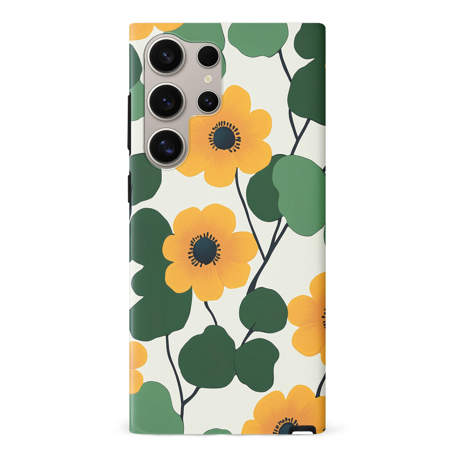 Samsung Galaxy S24 Ultra Golden Bloom Floral Phone Case