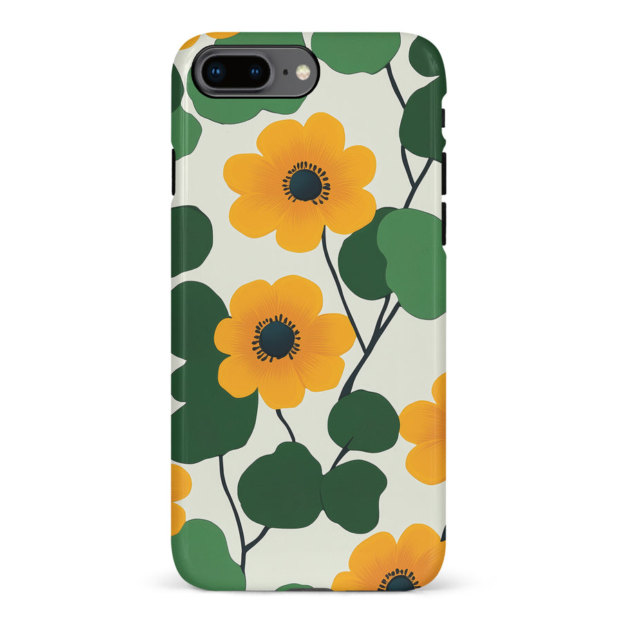 iPhone 8 Plus Golden Bloom Floral Phone Case